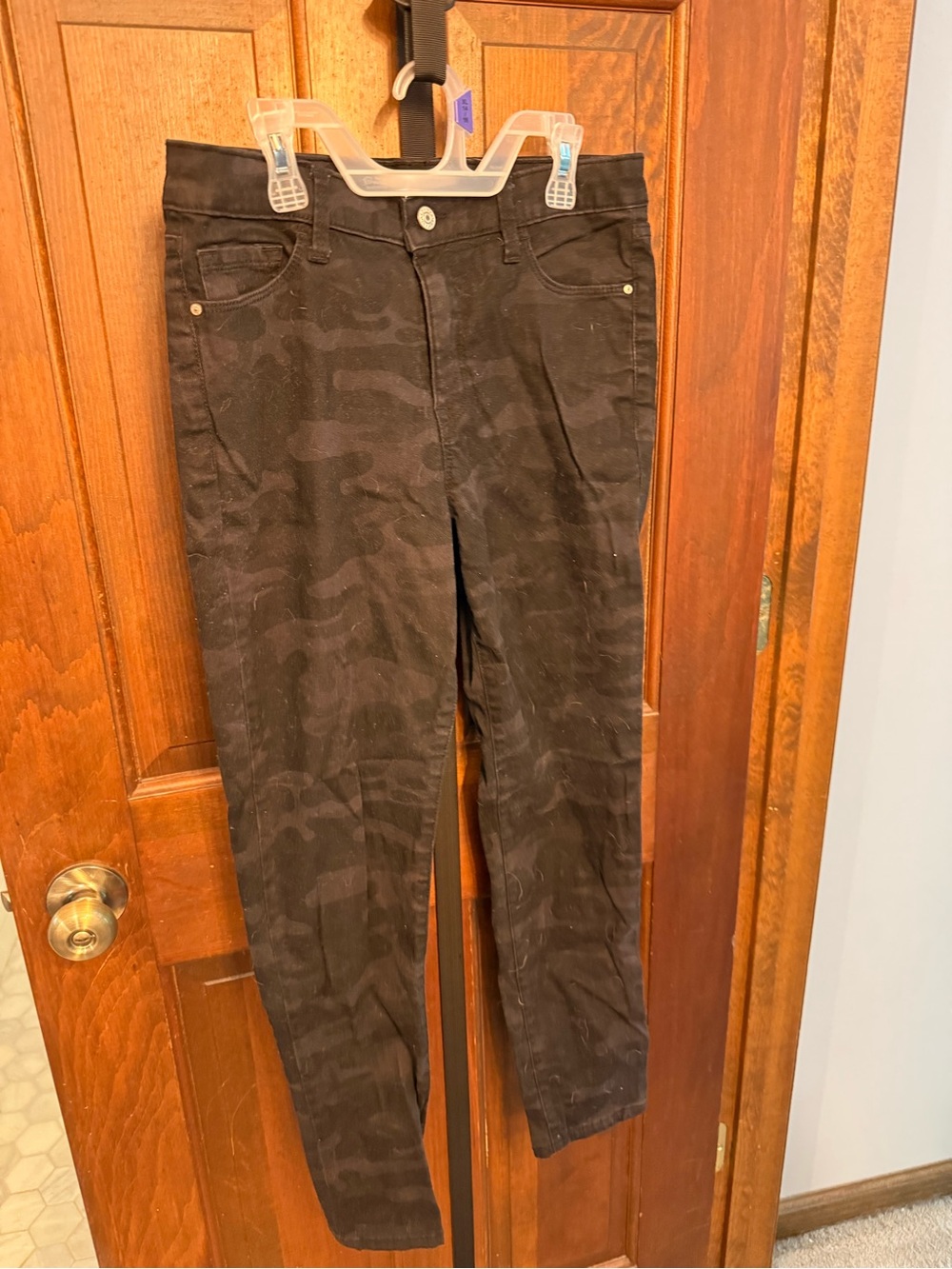 Men's Black Camo Slim Pants